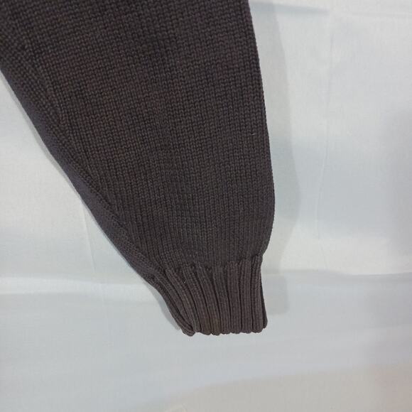 Nautica Mens Sweater XL Blue Wide Gray Stripe 1/4 Zip Long Sleeve Heavy Sweater - Picture 9 of 13